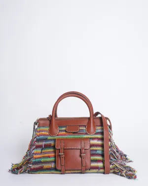 New Chloe women multicolor fringed women's satchel bag