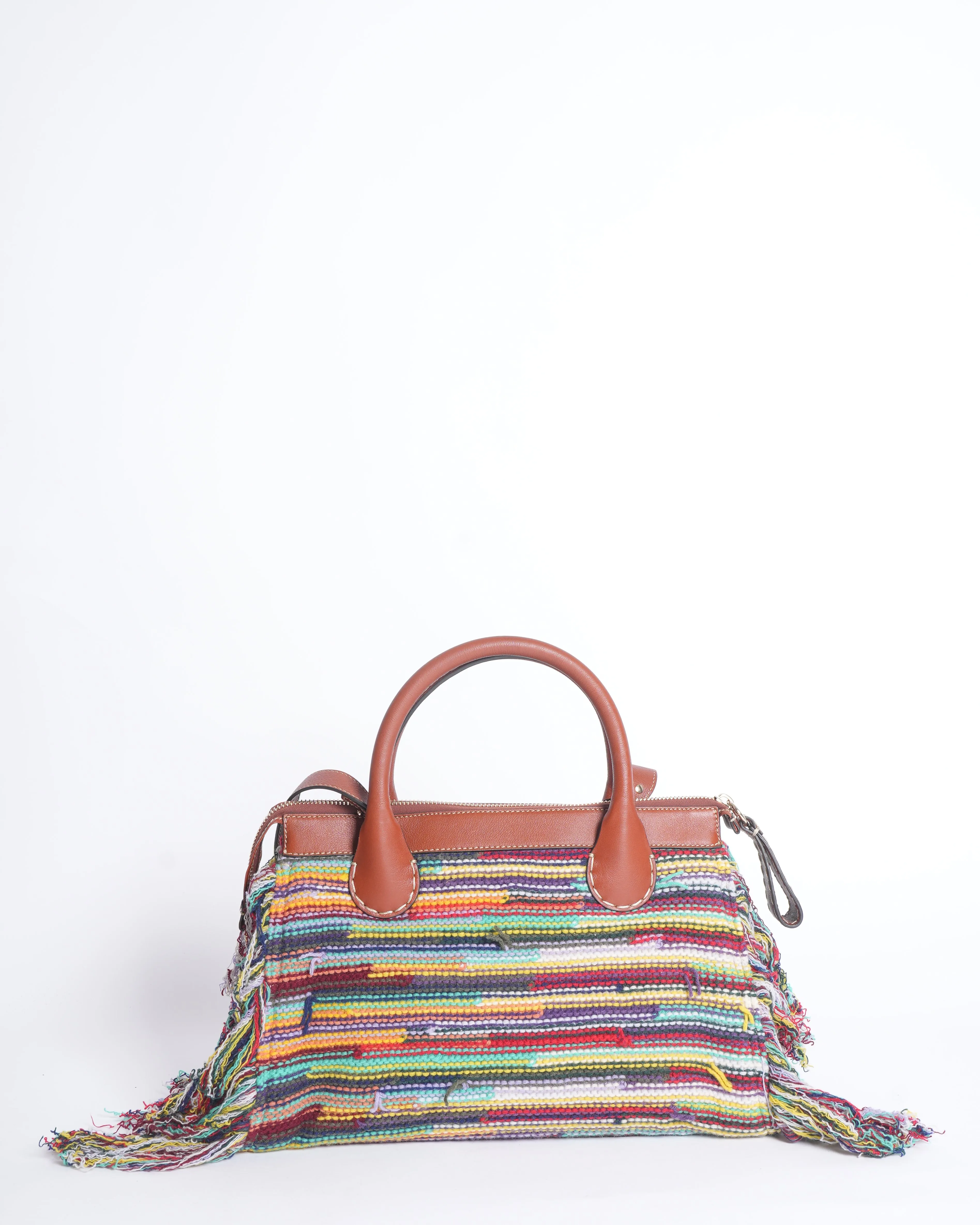 New Chloe women multicolor fringed women's satchel bag