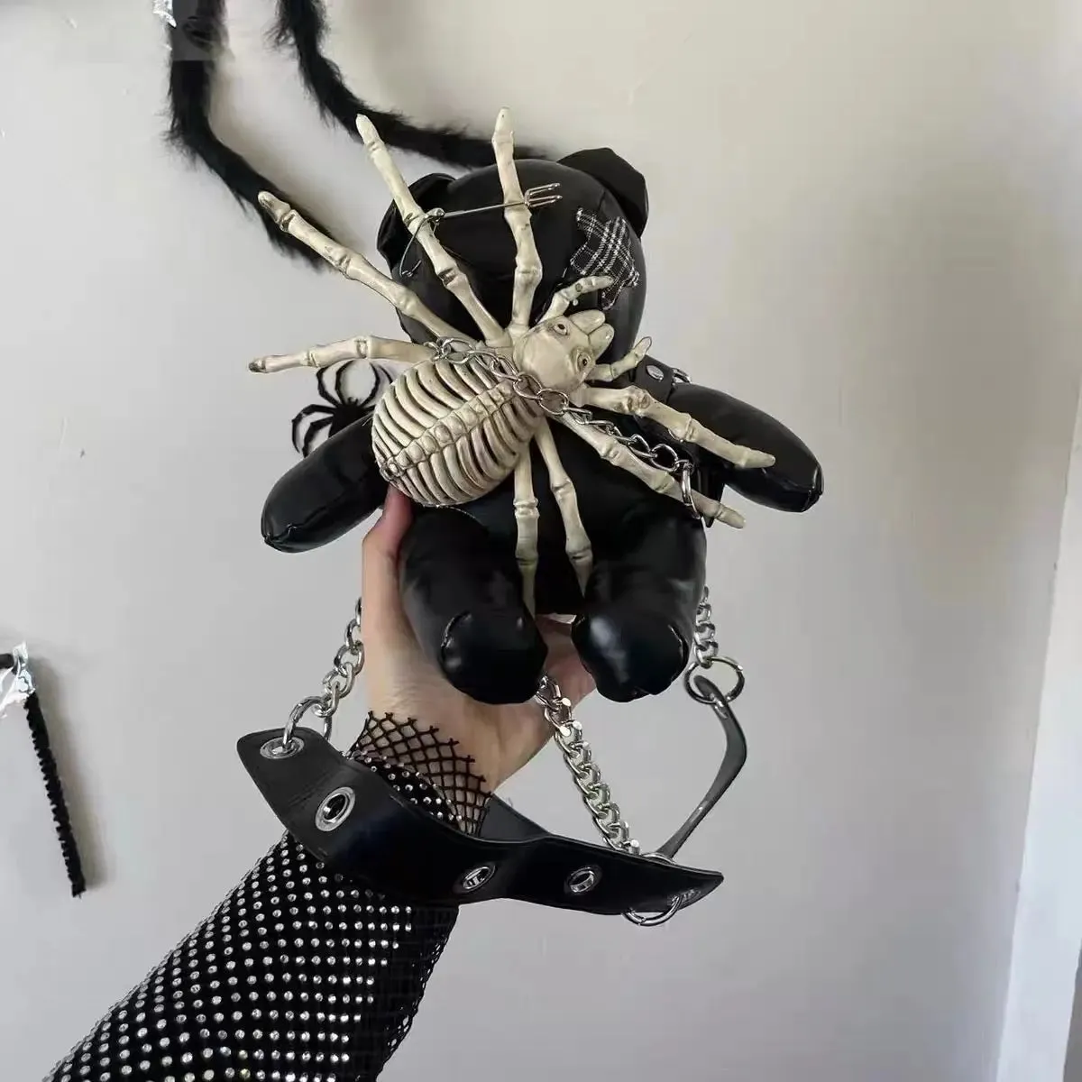 ‘Nible' Alt Dark Spider Bear Detachable Bag