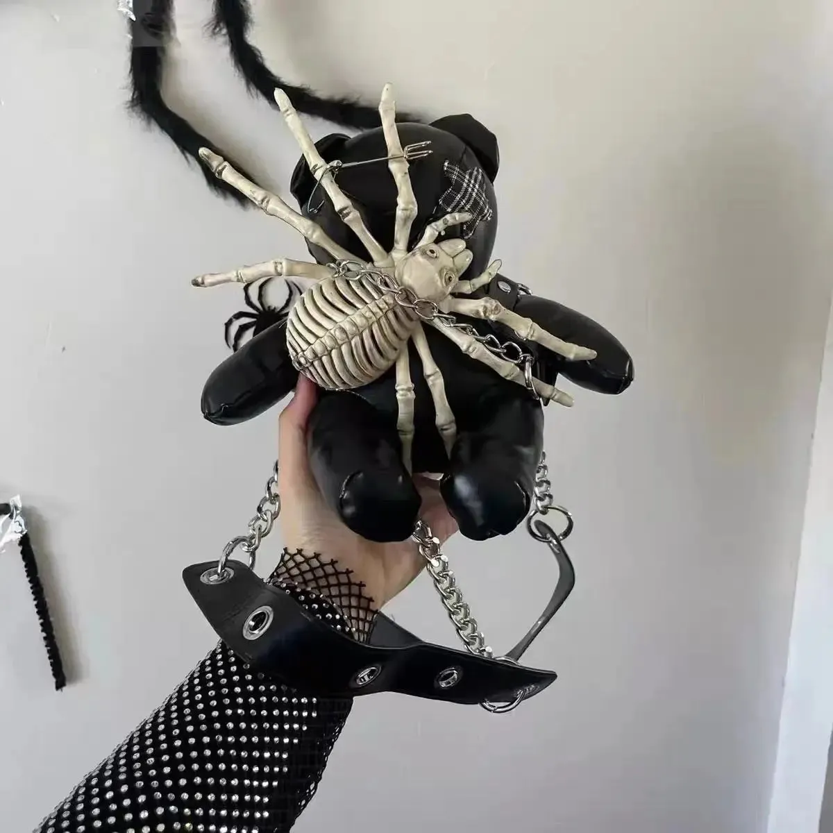 ‘Nible' Alt Dark Spider Bear Detachable Bag