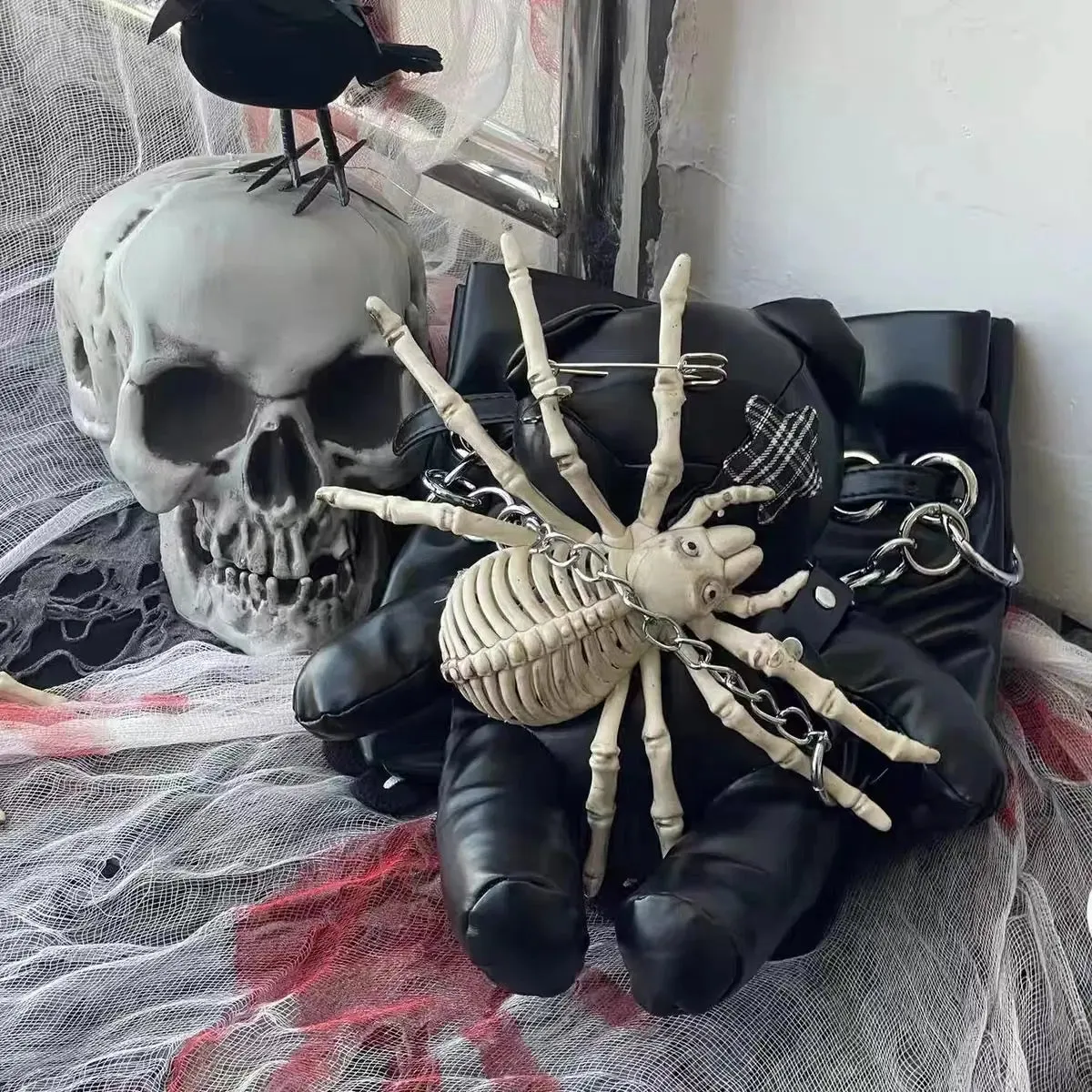 ‘Nible' Alt Dark Spider Bear Detachable Bag