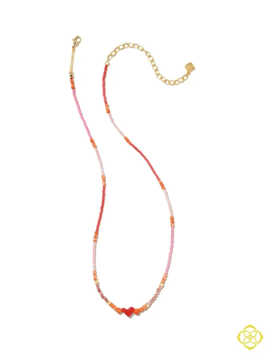 Nova Gold Strand Necklace in Red Mix