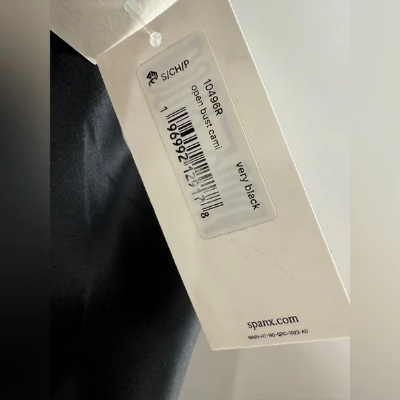 NWT Spanx Very Black Satin-X Open Bust Cami