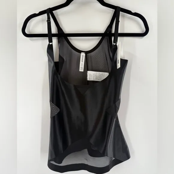 NWT Spanx Very Black Satin-X Open Bust Cami