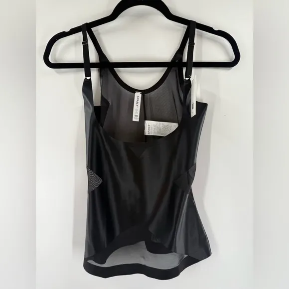 NWT Spanx Very Black Satin-X Open Bust Cami