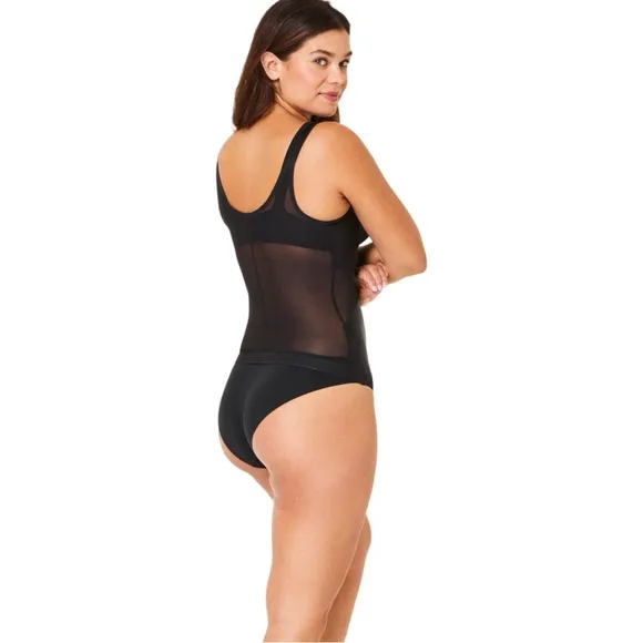 NWT Spanx Very Black Satin-X Open Bust Cami