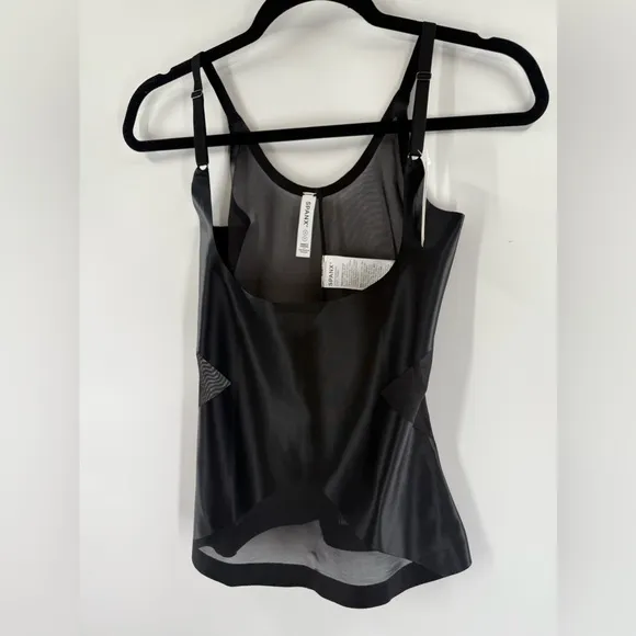 NWT Spanx Very Black Satin-X Open Bust Cami
