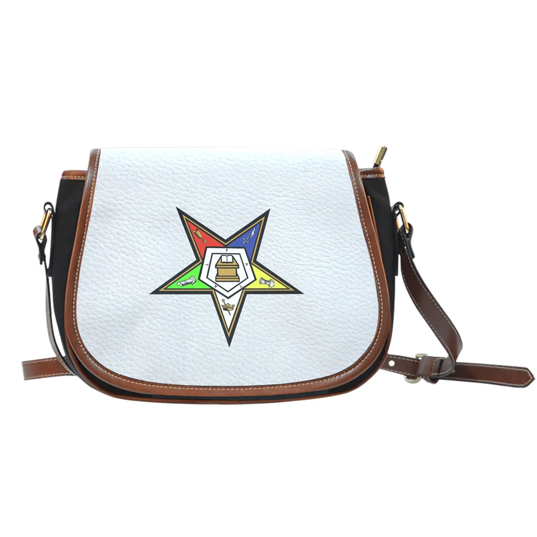 OES Saddle Bag_Assorted Logo Leather Print