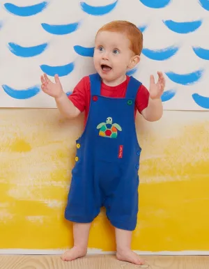 Organic Turtle Applique Dungaree Shorts