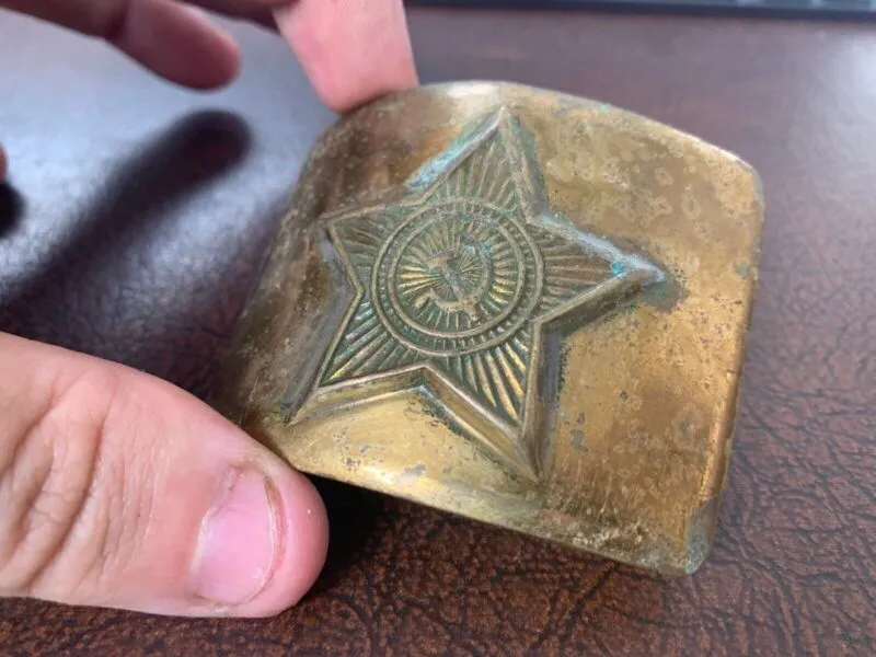 Original WW2 USSR Russian Soldiers Army Brass Belt Buckle