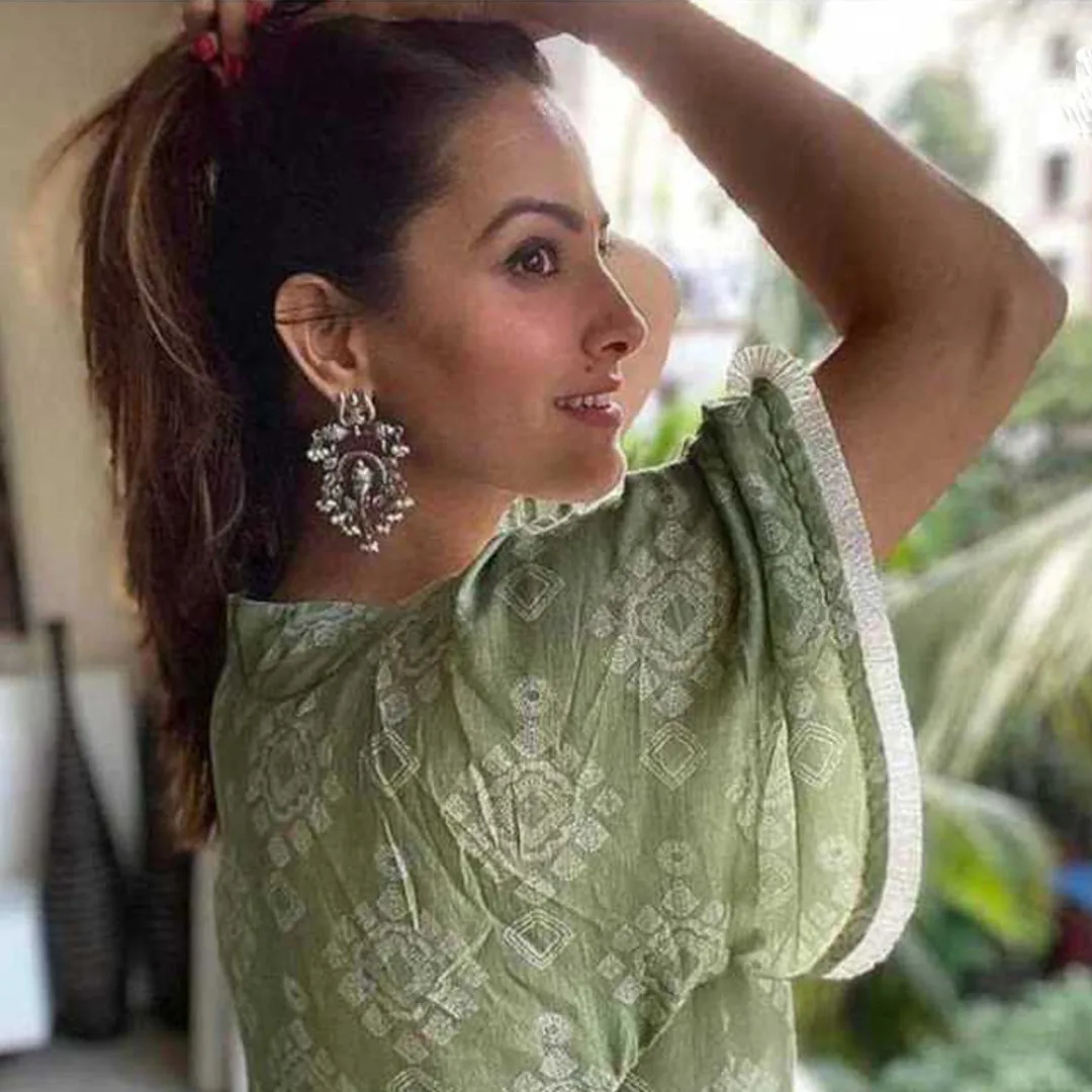 Pack of 2 Lord Ganesha Stud and Moon Star Chandelier Earrings