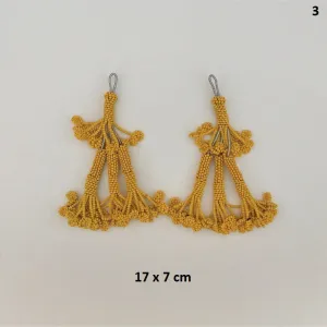 Paired vintage Kuchi beaded tassels, hangers - per pair