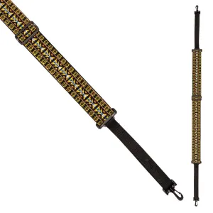 Perris 2" Woven Banjo Strap ~ Hootenanay Yellow/Brown/Black