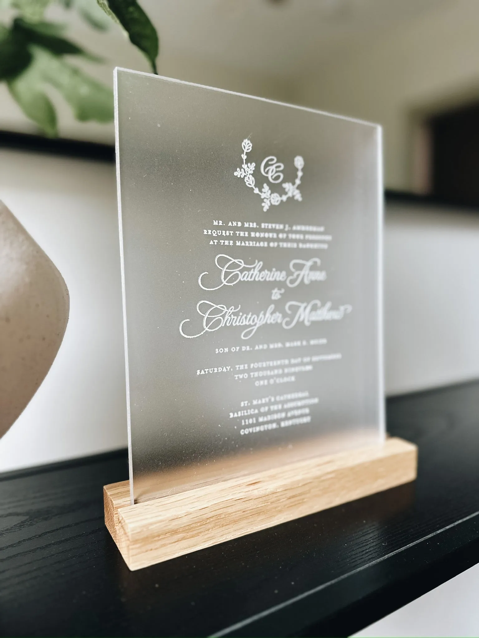 Personalized Acrylic Invitation Etch