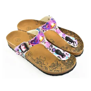 Pink and Purple Colored Leopard Patterned Sandal - CAL513