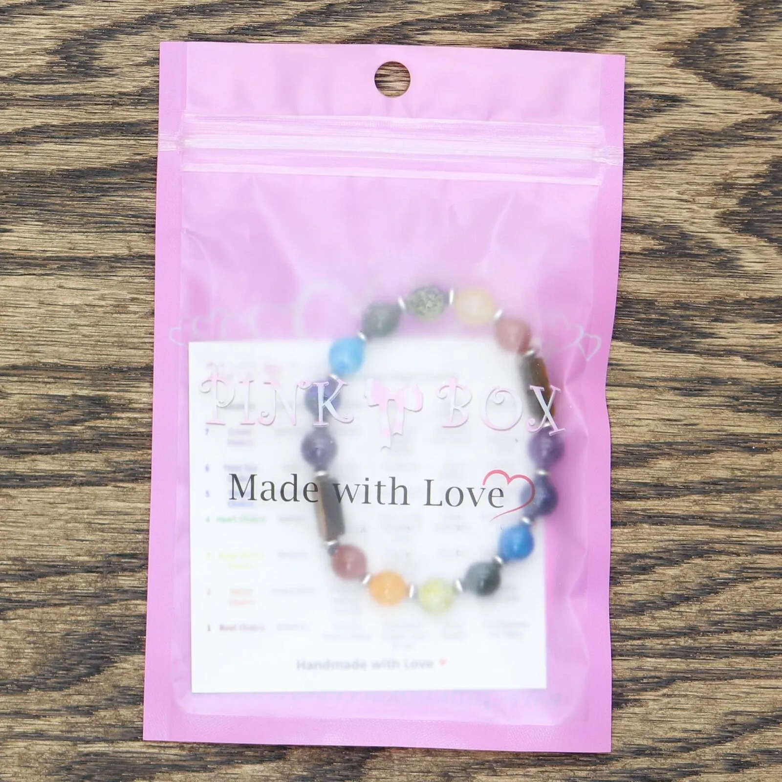 Pink Box Genuine Healing Chakra Bracelet