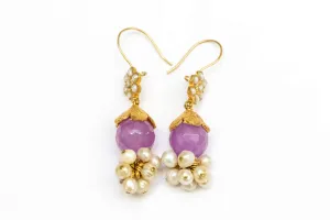 Pink-Purple Gemstone with Pearls