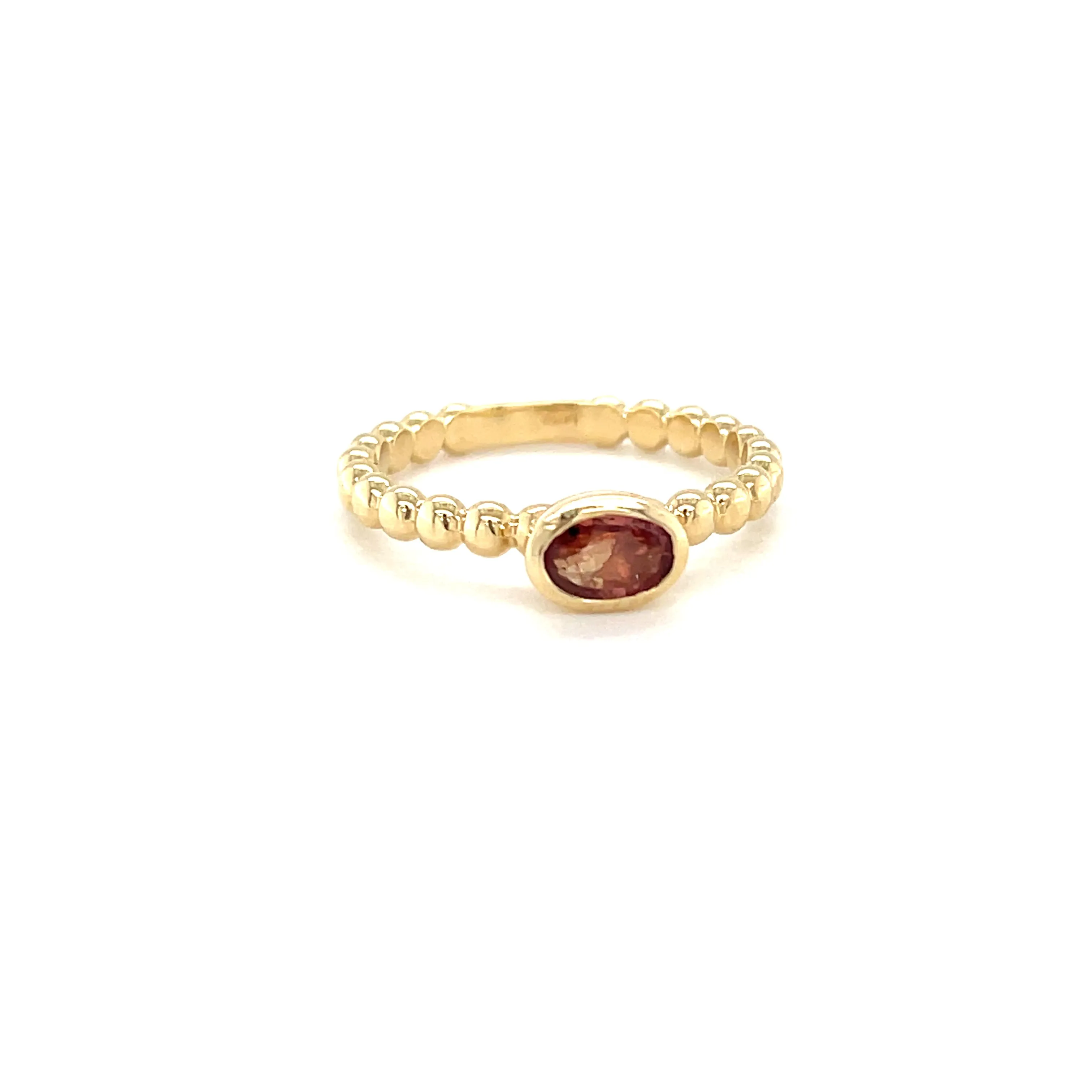 Pink Tourmaline Beaded Stacking Ring
