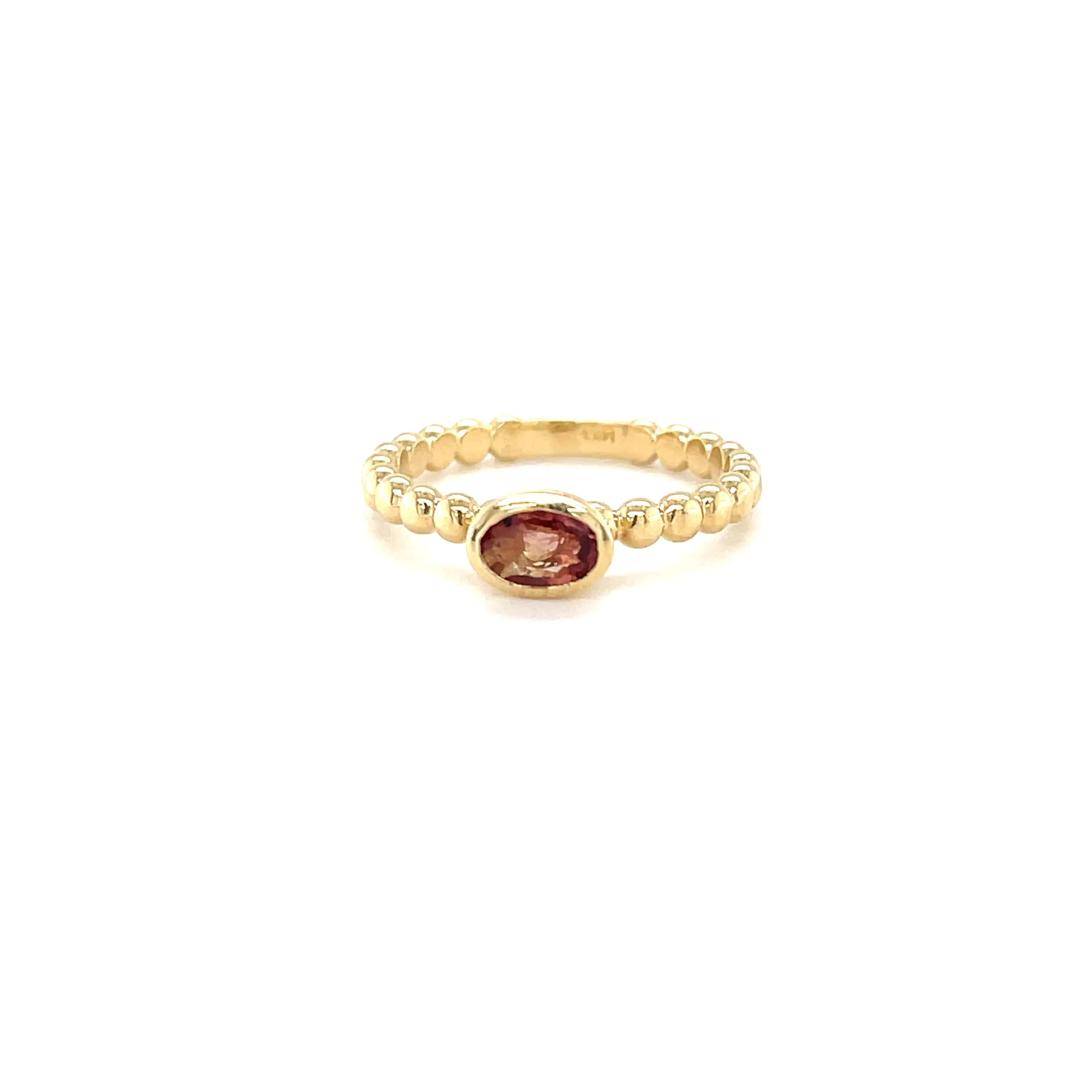 Pink Tourmaline Beaded Stacking Ring
