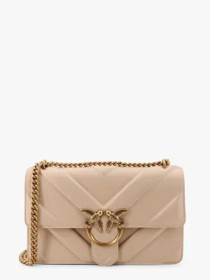 Pinko Love One Classic Matelass�� Leather Shoulder Bag With Love Birds Buckle