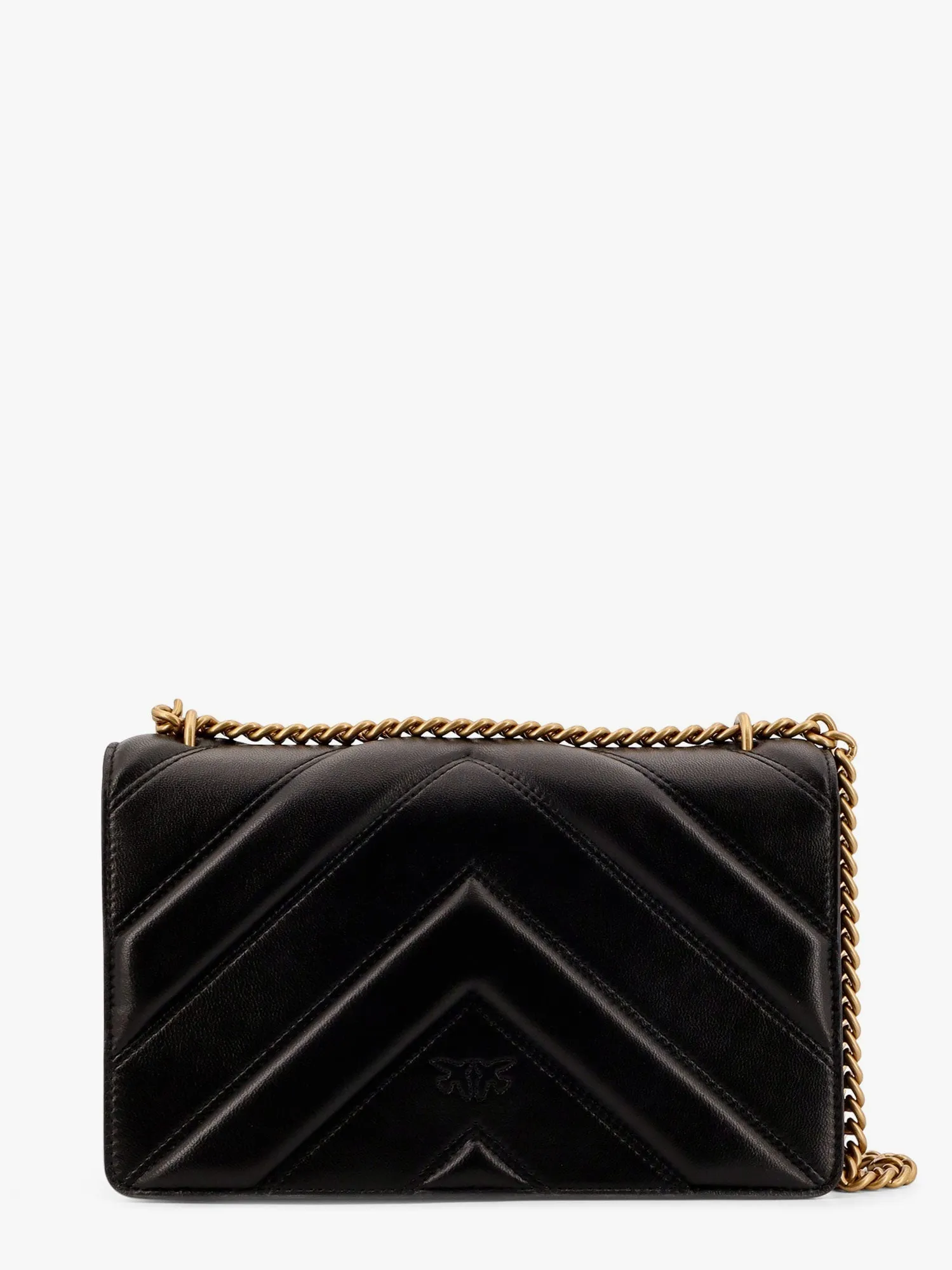 Pinko Love One Classic Matelass�� Leather Shoulder Bag With Love Birds Buckle