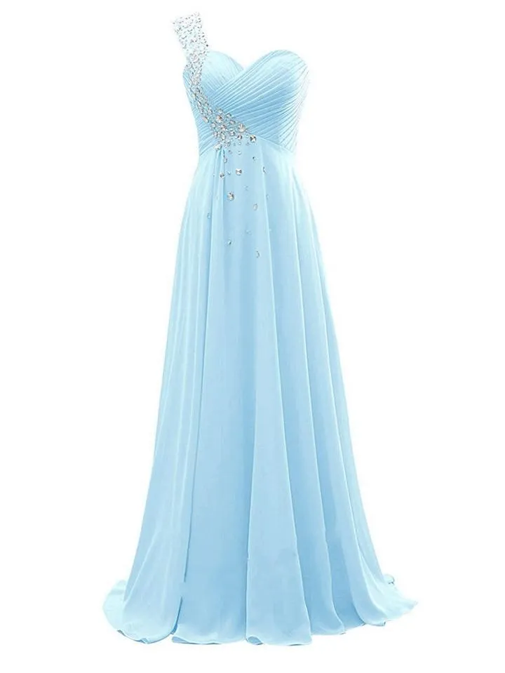 Pretty Sweetheart Neck One Shoulder Strap Dress for Evening