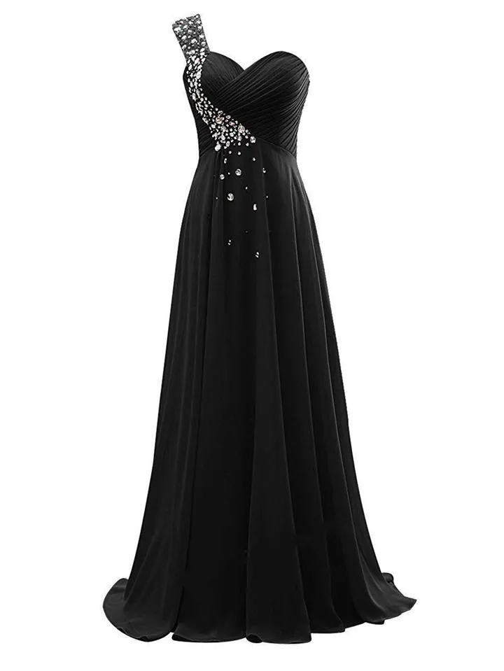 Pretty Sweetheart Neck One Shoulder Strap Dress for Evening