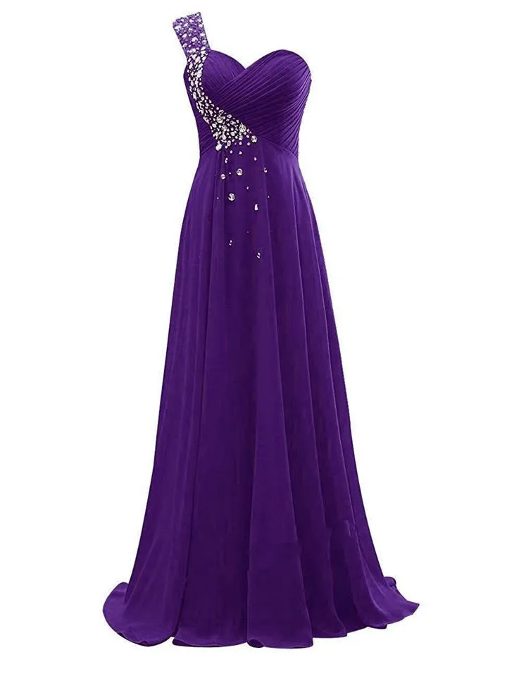 Pretty Sweetheart Neck One Shoulder Strap Dress for Evening