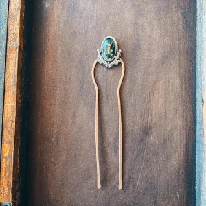Prickly Pear Ocean Jasper Hairpin #2