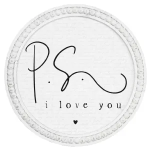 PS I Love You - Beaded Round Wall Art