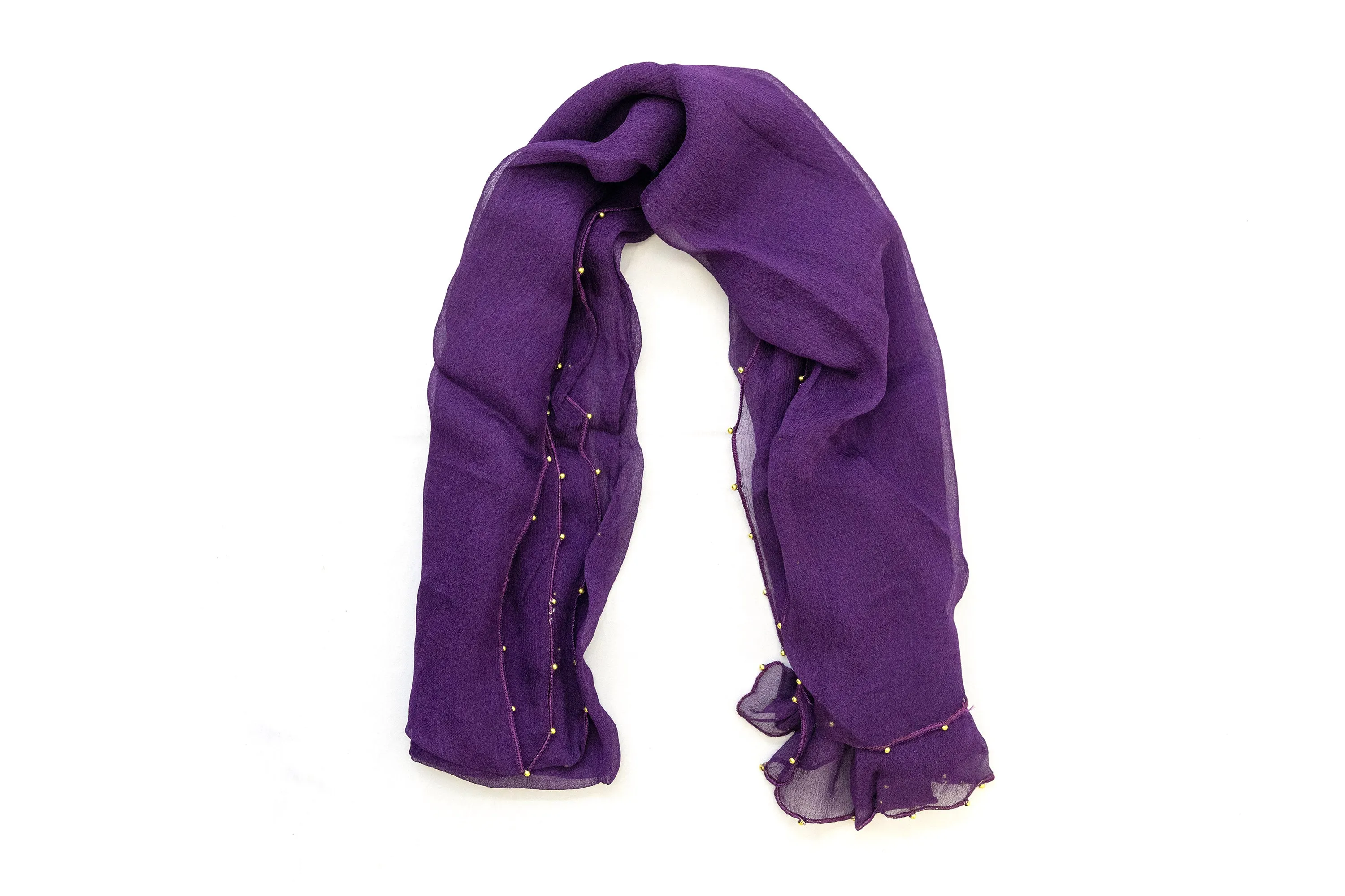 Purple Chiffon Dupatta - Scarf