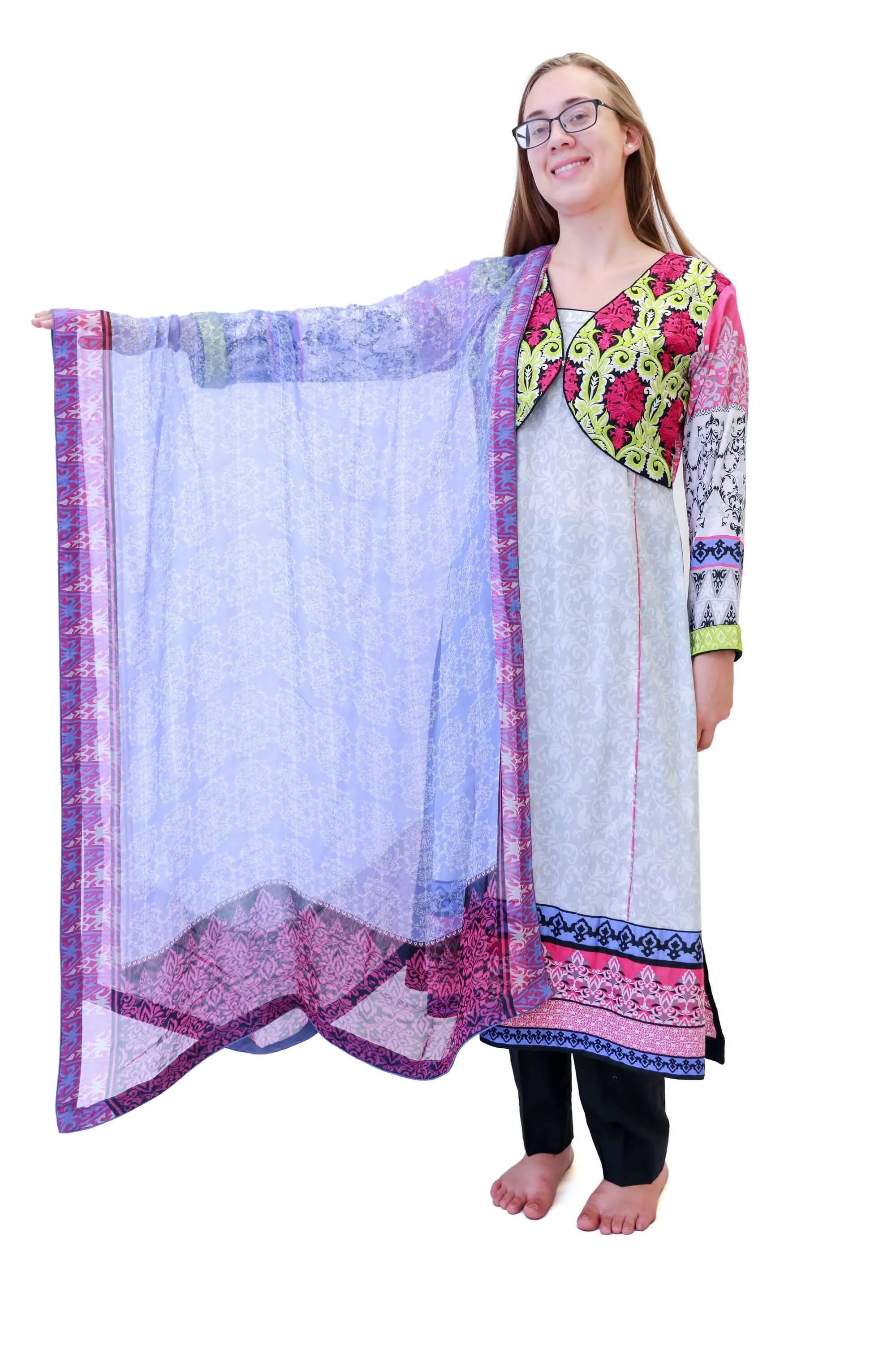 Purple Cotton Salwar Kameez - Suit