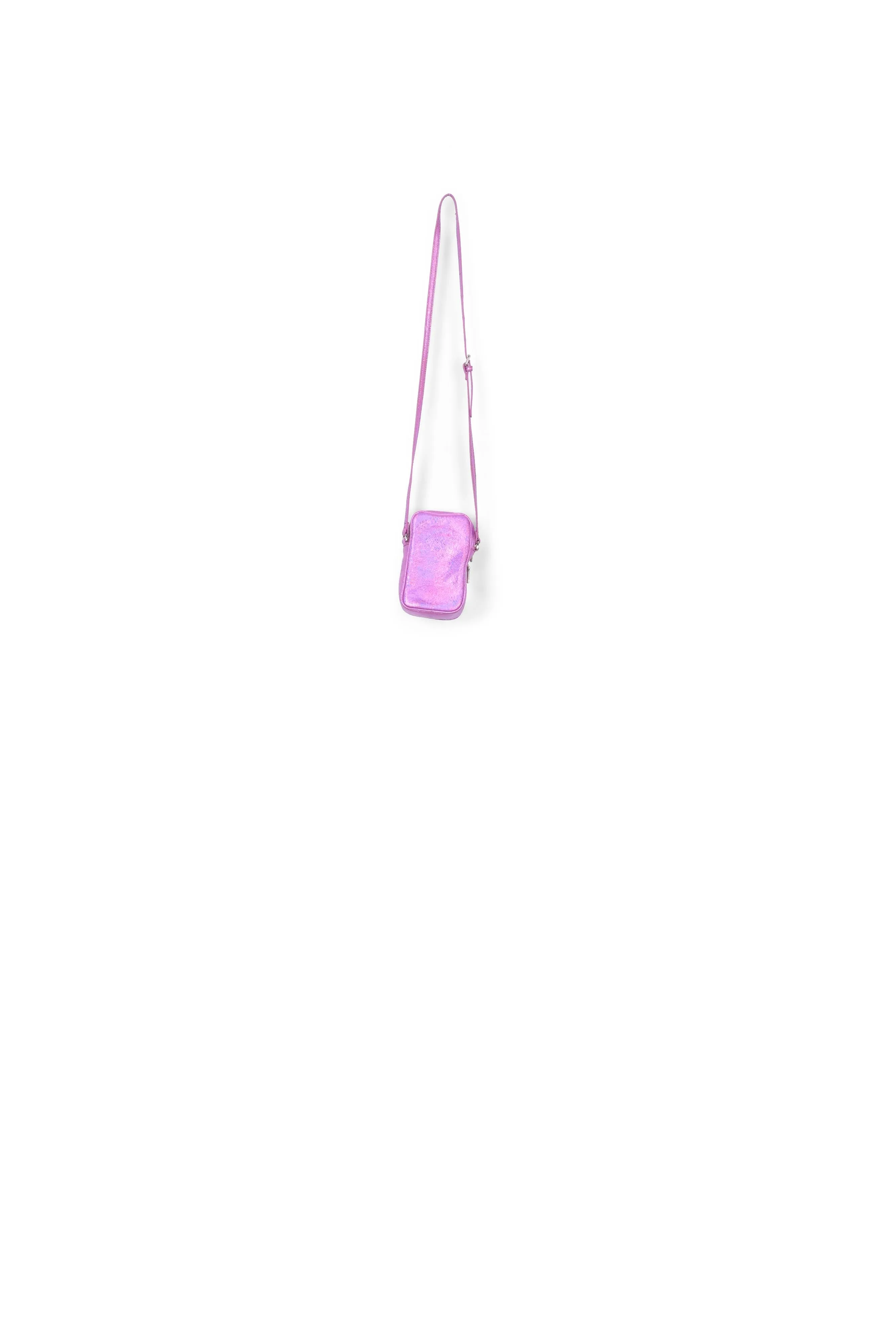 Purple metallic mini shoulder bag