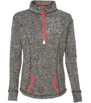 "Great Lakes Girl" Women's 2 Tone Fashion 1/4 Zip Sweatshirt CLEARANCE