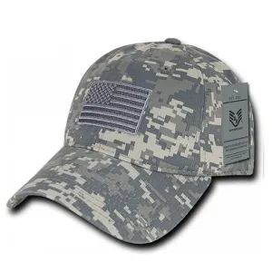 RapDom USA American Flag Hat Tonal ACU Camo Patch Relaxed Polo Style Baseball Cap