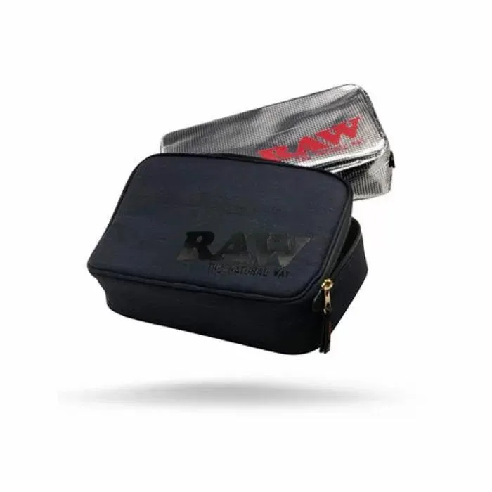 RAW Double Pouch Zipper Smell Proof Bag With Aluminum Bag - Medium Full Ounce