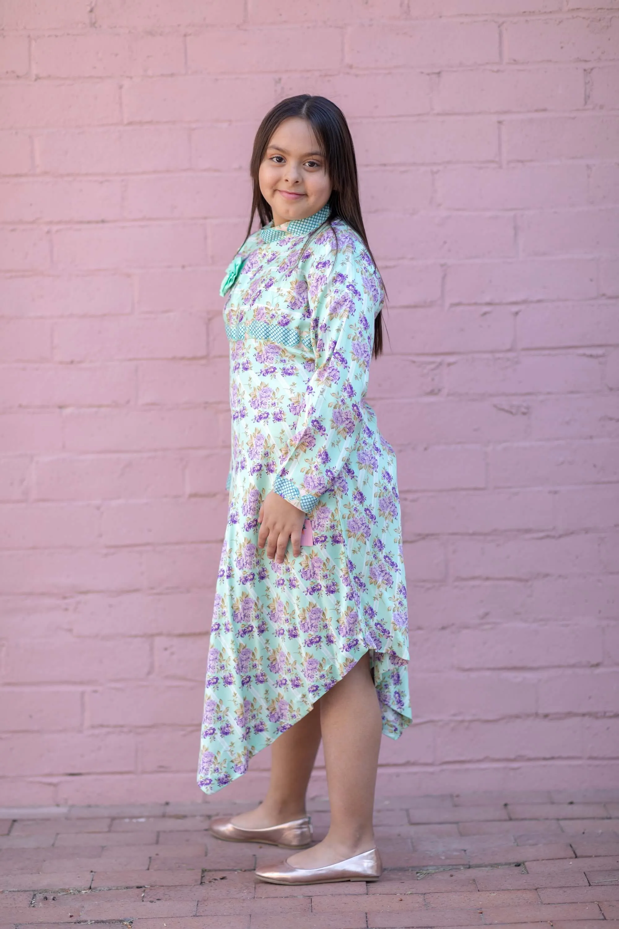Rayon Floral Printed Dress for Girls