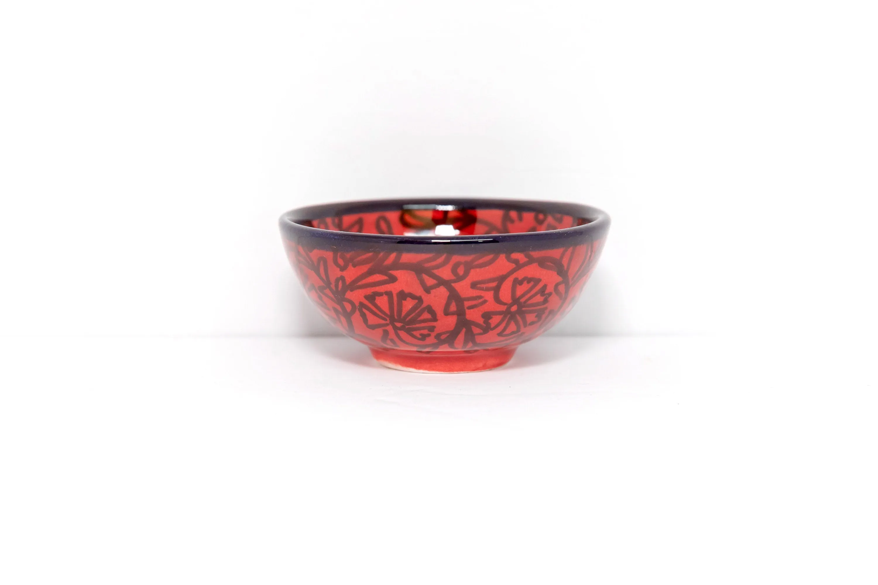 Red & Black Turkish Ceramic Bowl