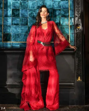 Red Net Salwar Kameez-Suit - Sobia Nazir Festive 2019
