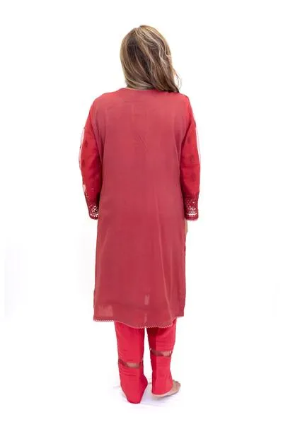 Red Net Salwar Kameez-Suit - Sobia Nazir Festive 2019