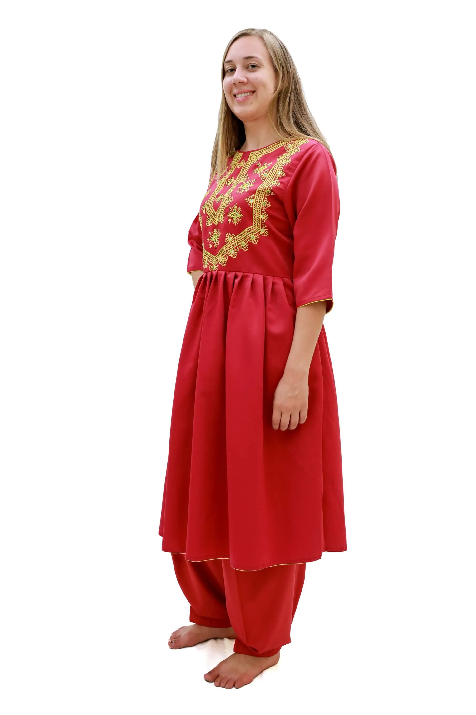 Red Silk Salwar Kameez-Suit
