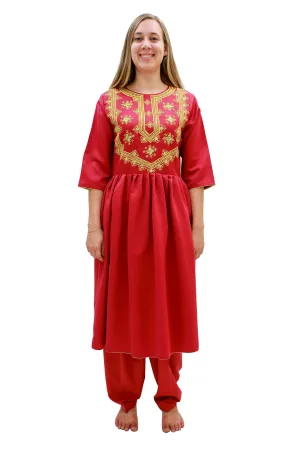 Red Silk Salwar Kameez-Suit