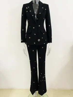 Rivet Eyelet Lapel  Set