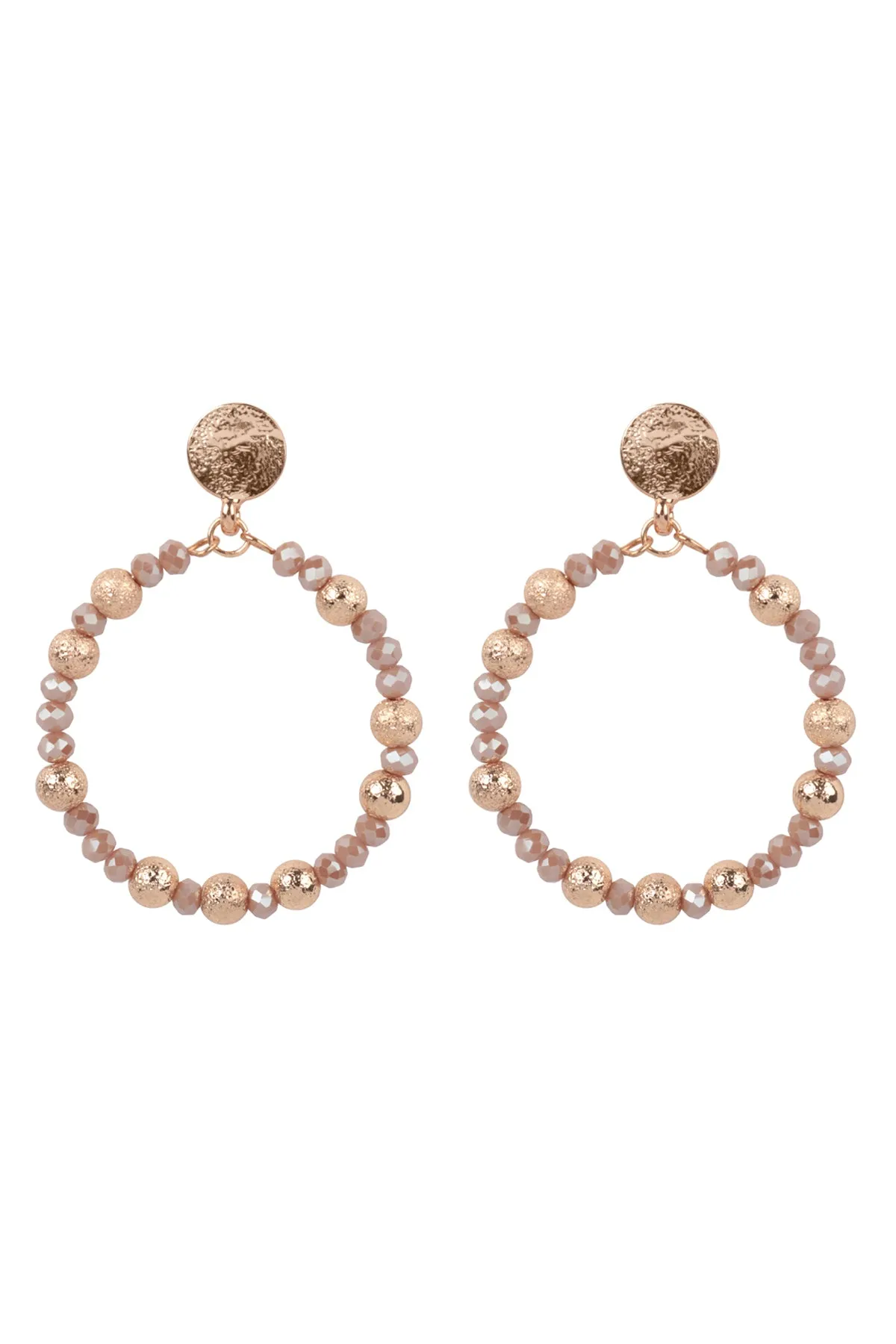 RONDELLE BEADS ROUND POST EARRINGS