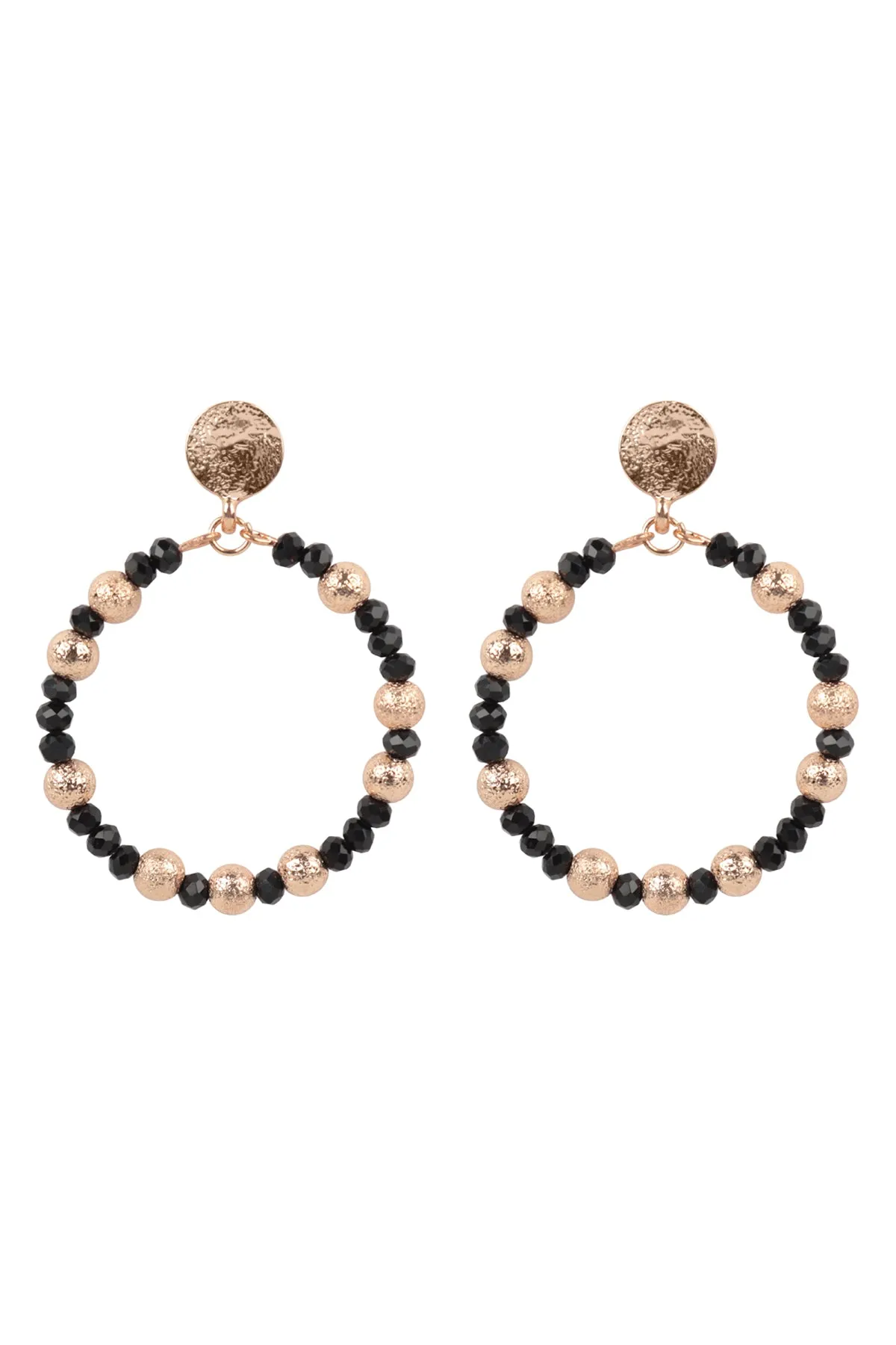 RONDELLE BEADS ROUND POST EARRINGS