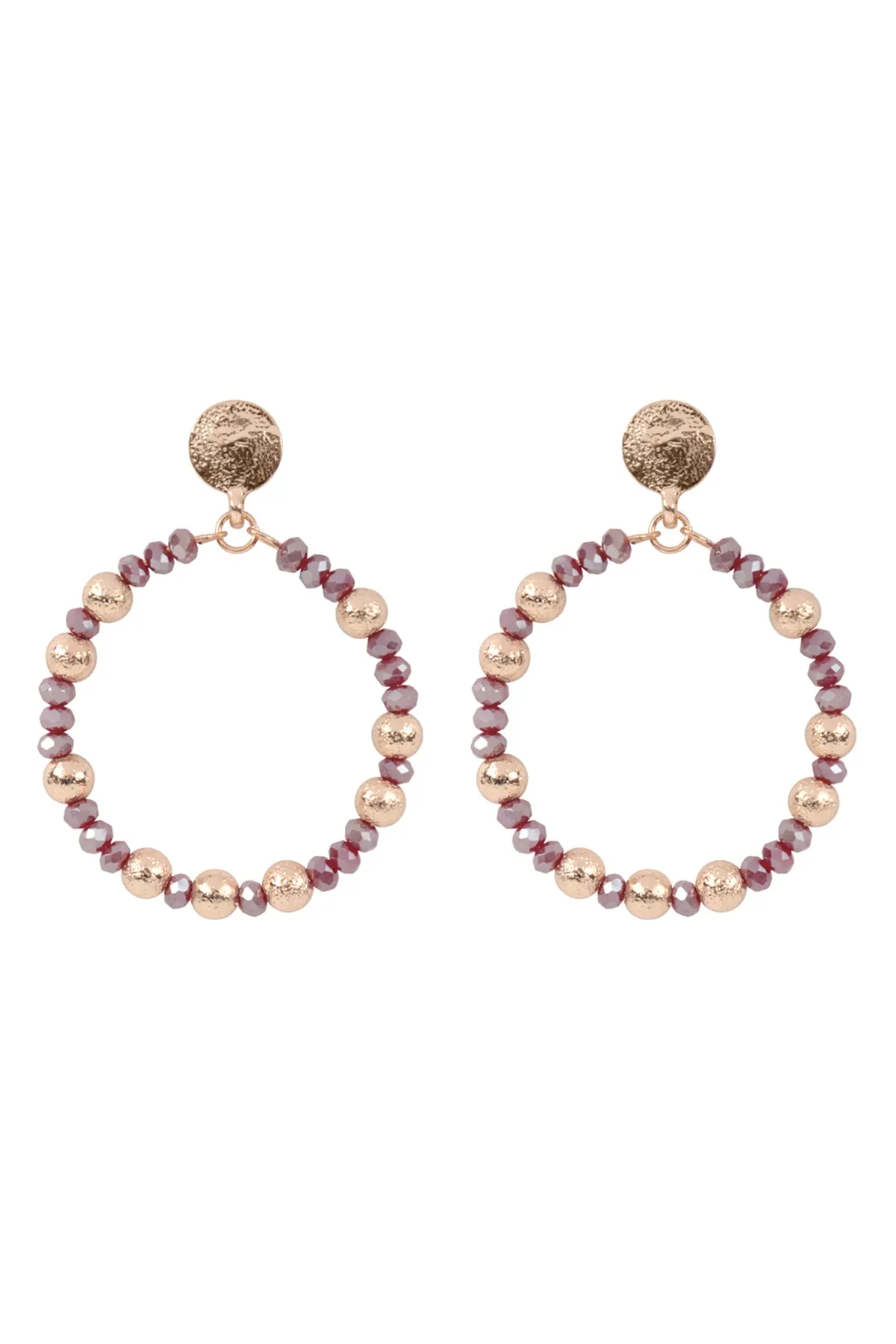 RONDELLE BEADS ROUND POST EARRINGS