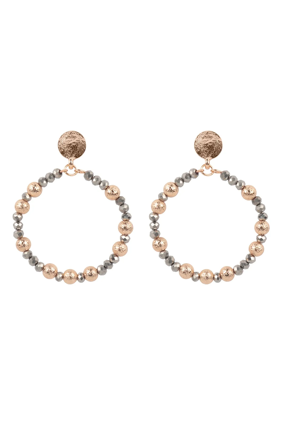 RONDELLE BEADS ROUND POST EARRINGS