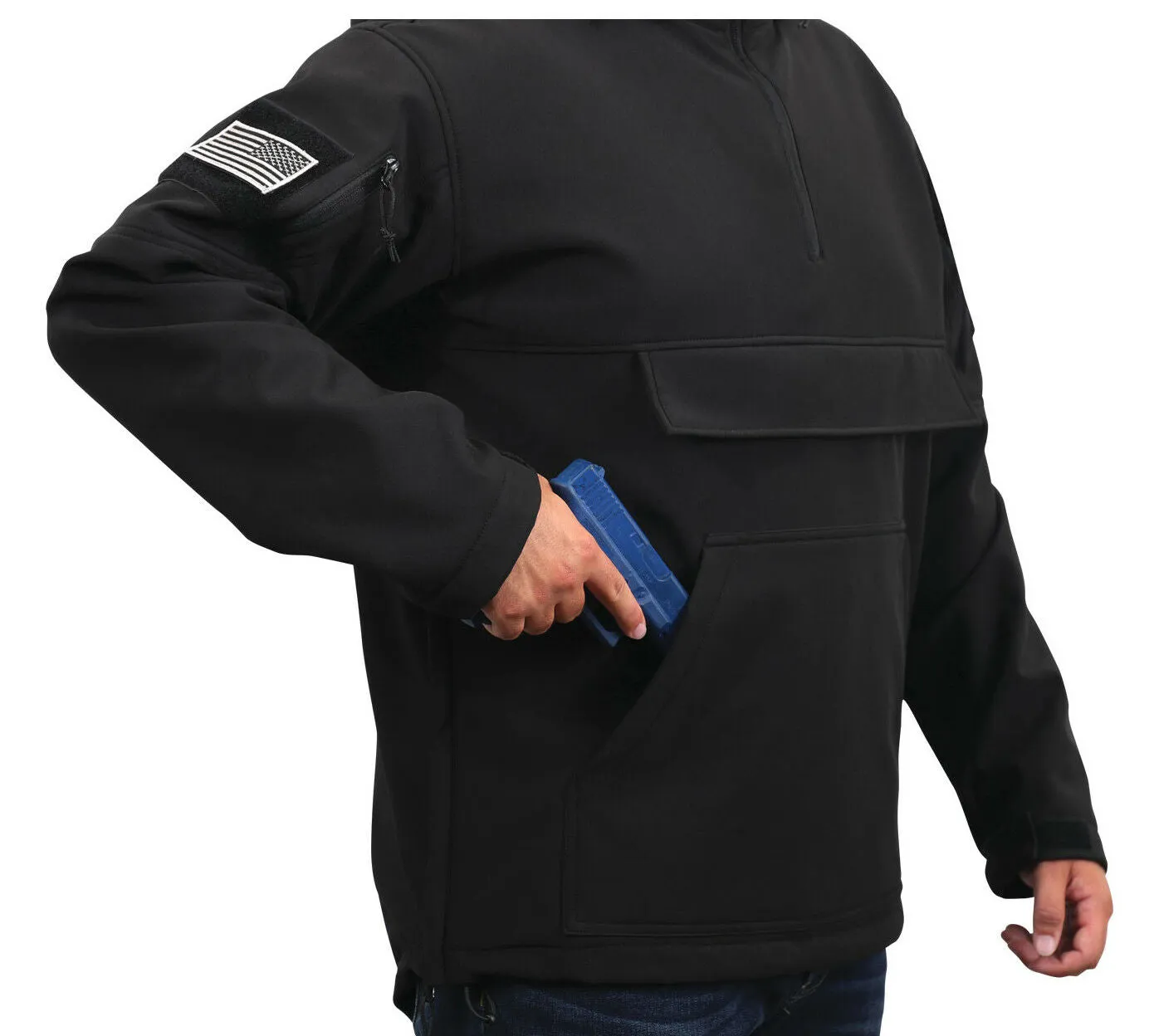 Rothco Concealed Carry Soft Shell Anorak - Black