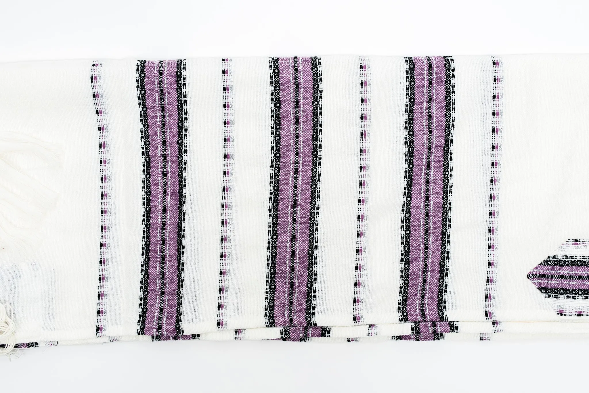 Ruth - Wool Tallit - Purple and Black with Silver