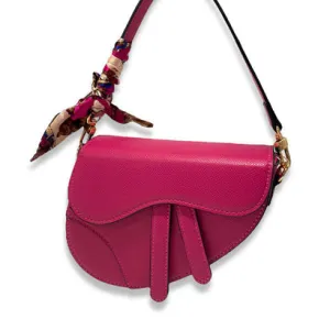 Saddle Purse & Scarf | Fuchsia
